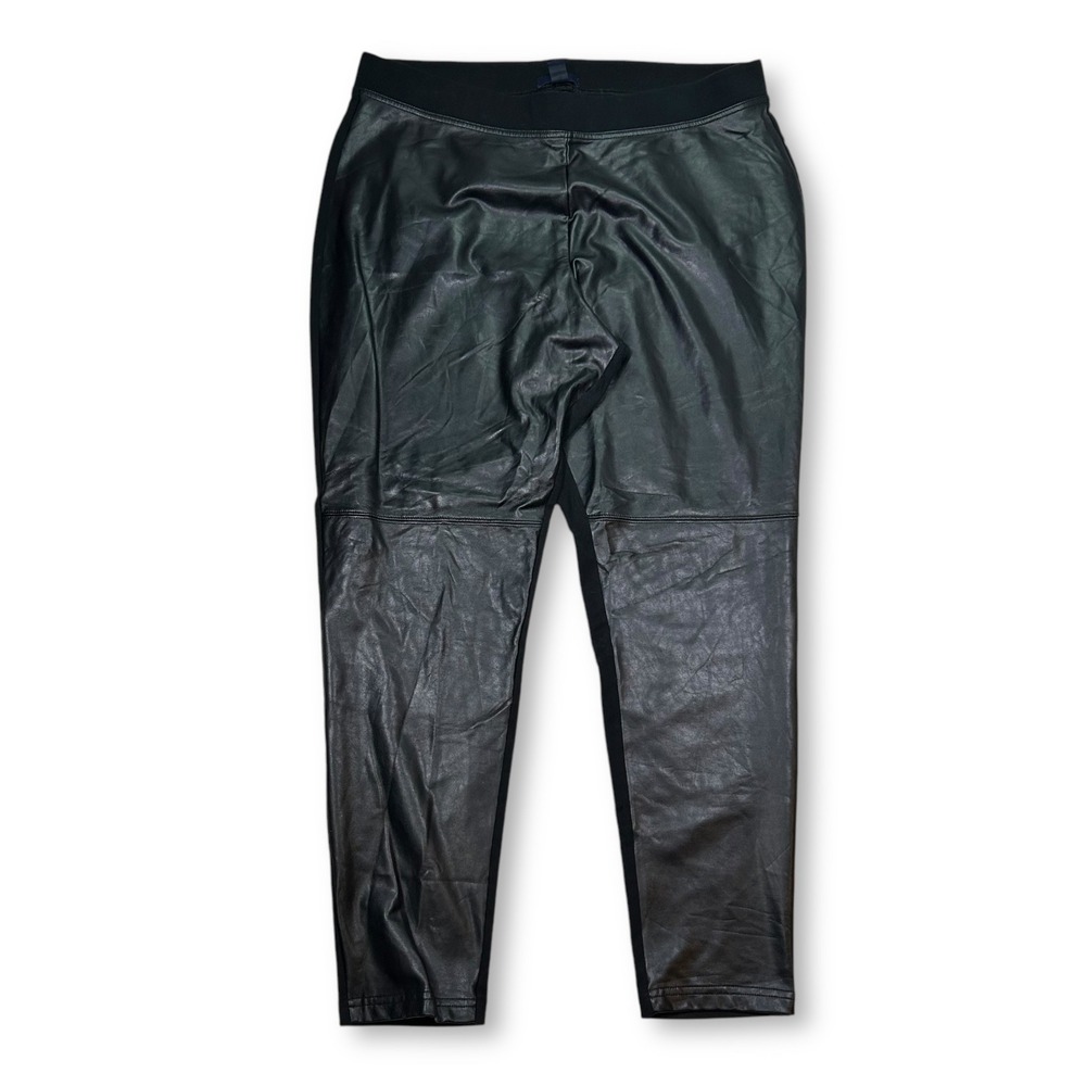 Gap Faux Leather Panel Leggings - Comfortable‎ Stretch - Black Womens XL